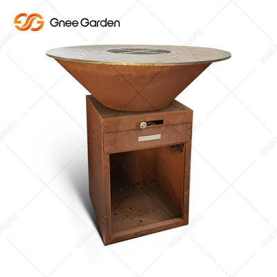 کباب پز کورتن استیل چوب سوز برای مهمانی باربیکیو Rust Brasero در فضای باز
