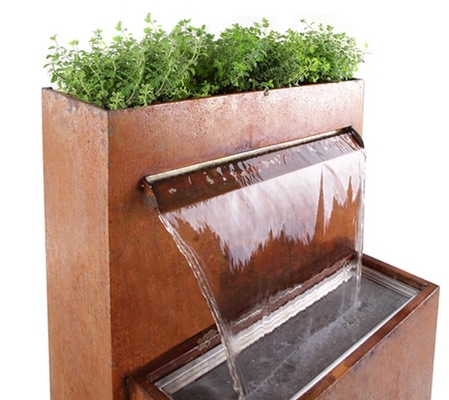 زیورآلات باغ چشمه آب در فضای باز ویژگی آب Corten Steel