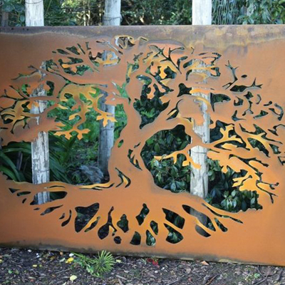 OEM Metal Garden Products Corten Steel Privacy Screen Decoration حیاط خلوت