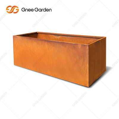 گلدان های فلزی سفارشی کارخانه فولادی طراحی مدرن Long Box Corten Steel Planter