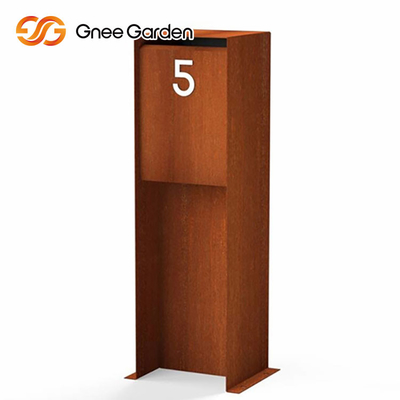 SGS Approve Outdoor Metal Furniture Corten Steel Letterbox مستقل