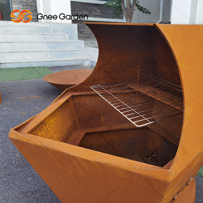 کباب پز کباب پز کورتن منقل فلزی کورتن فولادی در فضای باز