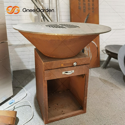 Friends Family Friends Steel BBQ Outdoor Rust Corten Steel Grill Brasero Barbecue Grill