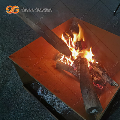 آتش سوزی و باربیکیو در باغ فلزی کورتن استیل چوب سوز