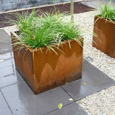 گاردن Corten Steel Box Large Planter Box فولادی زنگ زده برای خانه مزرعه