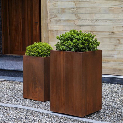 گاردن Corten Steel Box Large Planter Box فولادی زنگ زده برای خانه مزرعه