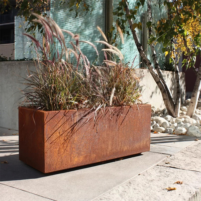 گاردن Corten Steel Box Large Planter Box فولادی زنگ زده برای خانه مزرعه