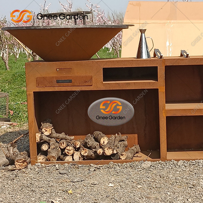 کباب پز زغالی باربیکیو منحصر به فرد کورتن استیل کباب پز برای آشپزخانه در فضای باز