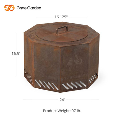 میز آتش سوزی چوب سوز گودال کورتن فولادی Warmfire OEM 100cm