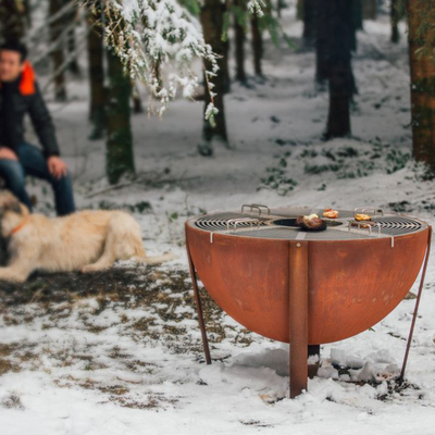 حلقه Bbq آتش گودال فولادی کورتن کلاسیک قطر 1000 میلی متری ضد زنگ