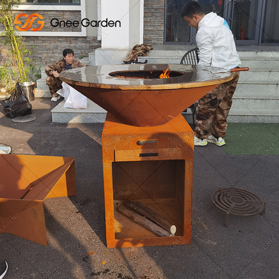 گودال باربیکیو ذغالی کورتن استیل Firepits با اندازه قابل تنظیم