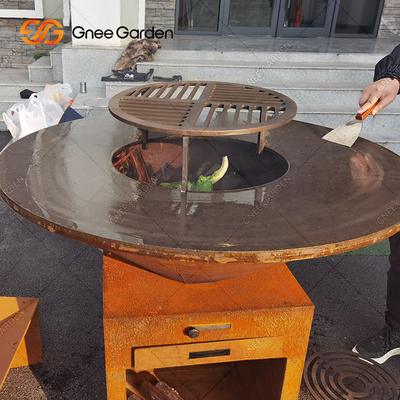 گودال باربیکیو ذغالی کورتن استیل Firepits با اندازه قابل تنظیم