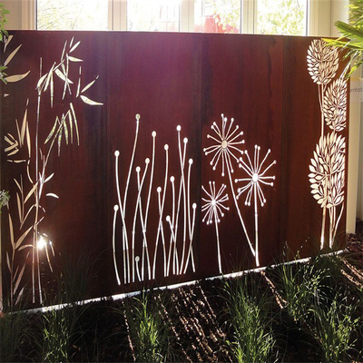 محصولات باغ فلزی با استحکام بالا صفحه نمایش حریم خصوصی Corten Steel Exquisite