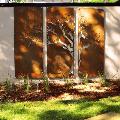 پانل های صفحه نمایش فولادی کورتن برش لیزری محصولات استاندارد ASTM Metal Garden