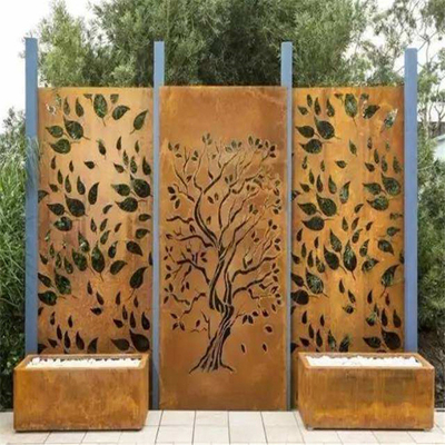 پانل های صفحه نمایش فولادی کورتن برش لیزری محصولات استاندارد ASTM Metal Garden