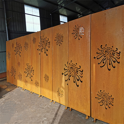 دکور سفارشی محصولات باغ فلزی Corten Steel Screen Panels Proof Weather