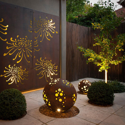 دکور سفارشی محصولات باغ فلزی Corten Steel Screen Panels Proof Weather