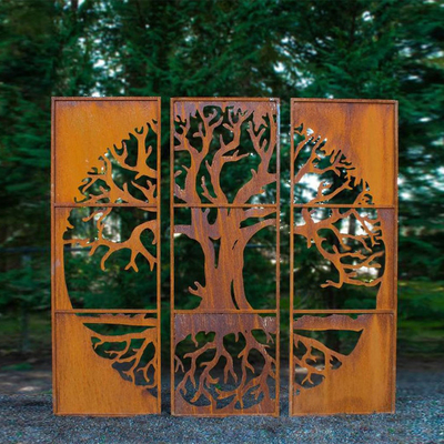 OEM Metal Garden Products Corten Steel Privacy Screen Decoration حیاط خلوت