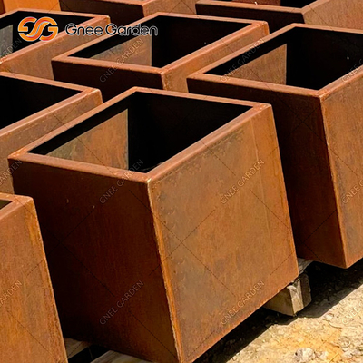 برش لیزری جعبه های کاشت فلزی روستیک مربع کورتن فولادی