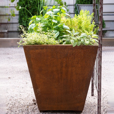 OEM ODM Raised Metal Planter Box Corten Steel