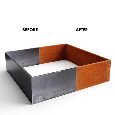 تخت گاردن TUV Corten Steel Raised 65l*65w*30h Cm سفارشی رنگ شده