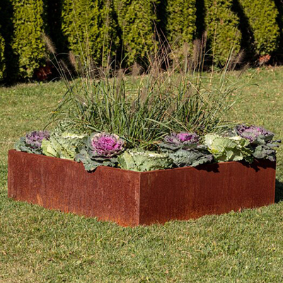 تخت گاردن TUV Corten Steel Raised 65l*65w*30h Cm سفارشی رنگ شده