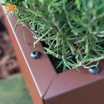 سفارشی سازی Metal Garden Planter Boxes Corten Steel Trough Planter 1200mm