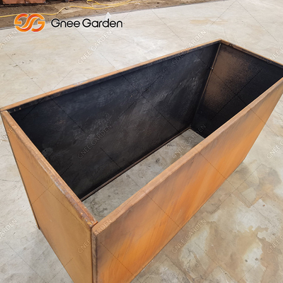 سفارشی سازی Metal Garden Planter Boxes Corten Steel Trough Planter 1200mm