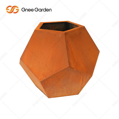 OEM ODM Decorative Corten Steel Garden Planters Corten Plant Pot ضد لباس