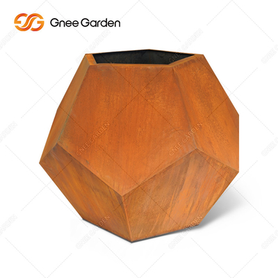 OEM ODM Decorative Corten Steel Garden Planters Corten Plant Pot ضد لباس
