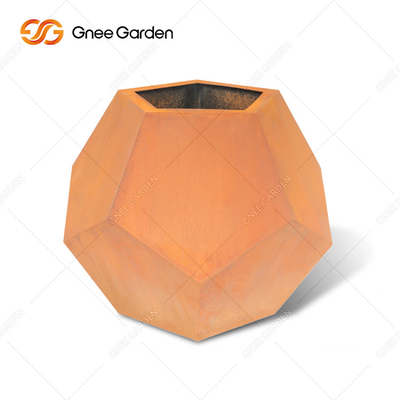 OEM ODM Decorative Corten Steel Garden Planters Corten Plant Pot ضد لباس