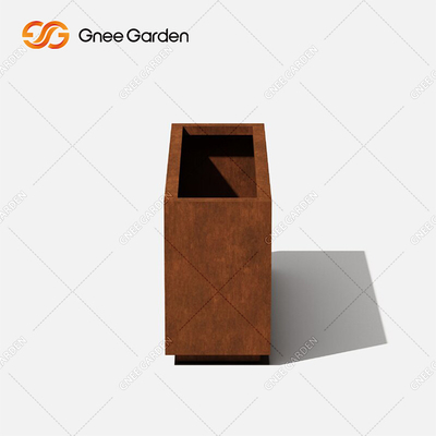 گلدان های فلزی سفارشی کارخانه فولادی طراحی مدرن Long Box Corten Steel Planter