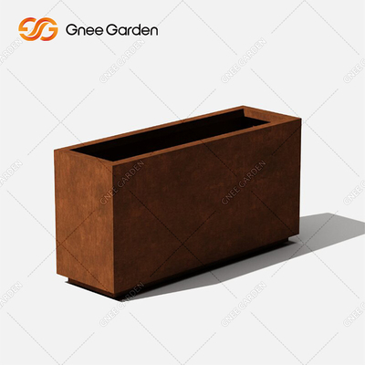 گلدان های فلزی سفارشی کارخانه فولادی طراحی مدرن Long Box Corten Steel Planter