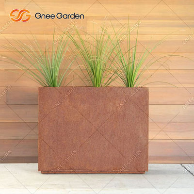 جعبه کاشت فلزی مستطیلی هندسی 90*25*25 استیل کورتن