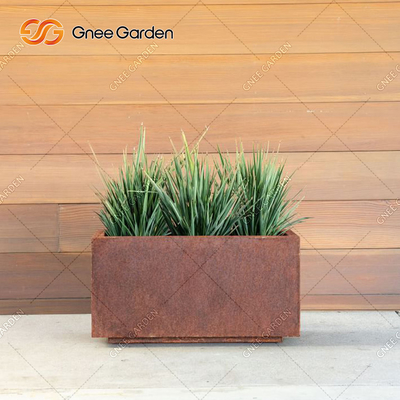 جعبه کاشت فلزی مستطیلی هندسی 90*25*25 استیل کورتن