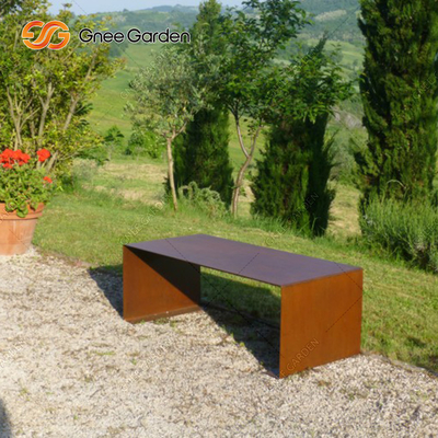 1800mmx510mm مبلمان فلزی در فضای باز نیمکت فولادی کورتن برای فضاهای عمومی