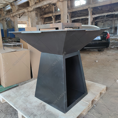 کورتن استیل کورتن کباب پز آتش گودال ذوزنقه ای شکل کوره های آشپزی در فضای باز برای باغ
