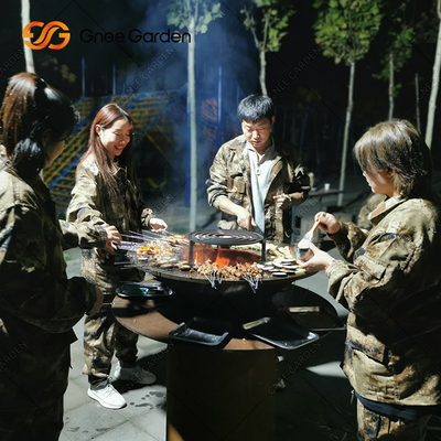 کباب پز زغالی باربیکیو فلزی کورتن استیل از قبل زنگ زده
