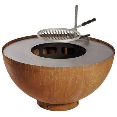 Corten Steel Garden Antique Fire Pit Rust BBQ Pit 31.5 اینچی