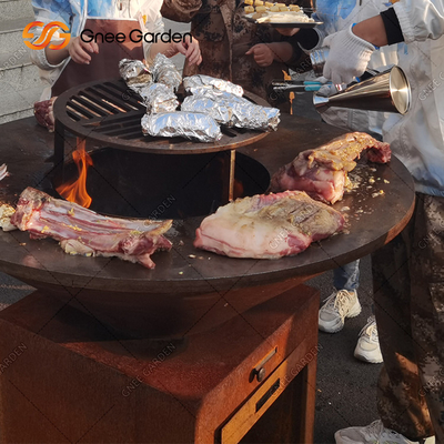 ذغال سنگ کورتن استیل کوره های آشپزی در فضای باز حیاط خلوت باغ تزئینی