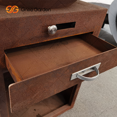 Friends Family Friends Steel BBQ Outdoor Rust Corten Steel Grill Brasero Barbecue Grill