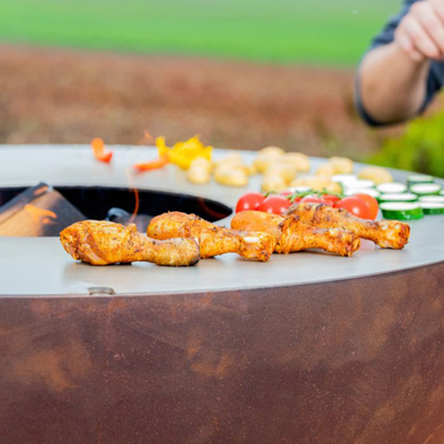 Corten Steel Garden Antique Fire Pit Rust BBQ Pit 31.5 اینچی