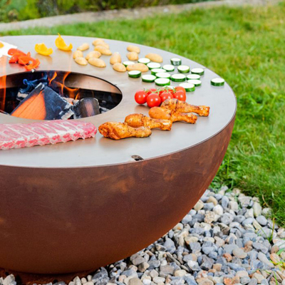 Corten Steel Garden Antique Fire Pit Rust BBQ Pit 31.5 اینچی