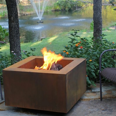 گودال آتش سوزی مربعی چوب سوز در فضای باز 600 X 600 X H500 میلی متر