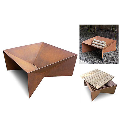 Gnee Garden 20 اینچ مستطیلی استیل آتش گودال ساده برای کمپینگ مهمانی
