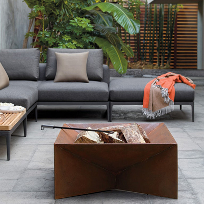 Gnee Garden 20 اینچ مستطیلی استیل آتش گودال ساده برای کمپینگ مهمانی