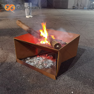 Gnee Garden 20 اینچ مستطیلی استیل آتش گودال ساده برای کمپینگ مهمانی
