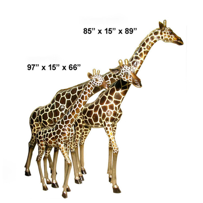 H130cm مجسمه زرافه برنزی واقعی مجسمه های باغ برنزی بزرگ تزئینی