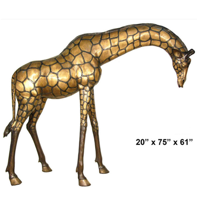 H130cm مجسمه زرافه برنزی واقعی مجسمه های باغ برنزی بزرگ تزئینی