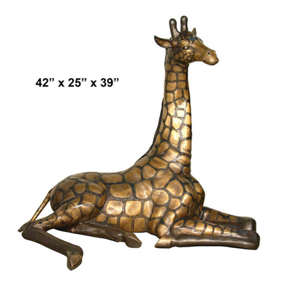 H130cm مجسمه زرافه برنزی واقعی مجسمه های باغ برنزی بزرگ تزئینی